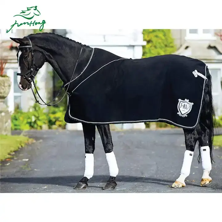 カスタム馬の敷物馬の乗馬機器毛布を表示快適な調整可能な馬の敷物ロゴPOLARフリースカスタマイズ
