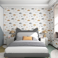 Wallpaper Modern Lucu Warna Pink untuk Kamar Tidur Anak, Tebal Anti Air, Desain Tempel Lepas, Latar Belakang Kartun