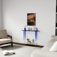 Table console pliable moderne de luxe en acrylique transparent à 2 niveaux pour hôtels et hôpitaux, montage facile, bureau
