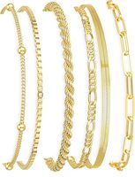 Ensemble de bracelets minimalistes superposés en acier inoxydable doré, chaîne et maillons, pour femmes, empilables, bijoux tendance