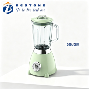 Licuadora de Cocina Vintage con Recipiente de Vidrio de 1.5L, Motor Potente, para Hacer Smoothies de Frutas, con Interruptor de Seguridad y Molinillo de Vidrio - Product Image 1