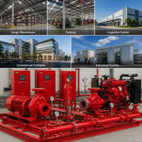 Ensemble de pompe à incendie électrique diesel à aspiration axiale de 750 GPM avec pompe jockey