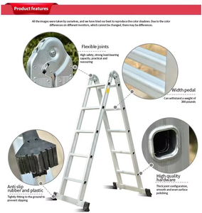 Échelle en aluminium multifonctionnelle de haute qualité EN 131 4x3 3,46 <span class=keywords><strong>m</strong></span> Prix bas Avec charnière à connexion solide - Product Image 4