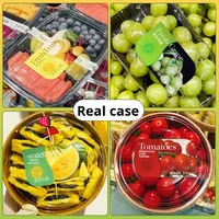 Étiquettes adhésives personnalisées pour magasin de fruits, transparentes, anti-coupure, pour boîtes de fruits, papier couché de qualité alimentaire, autocollants rectangulaires
