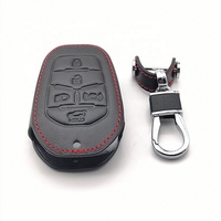 5 boutons en cuir voiture télécommande coque Fob couverture pour SsangYong 2020 G4 Rexton SsangYong Smart Key Case Auto porte-clés accessoires