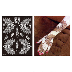 Tatuajes Temporales de Henna con Diseño de Flores, Material de PVC, Diseño Versátil de Tatuajes de Henna - Product Image 1