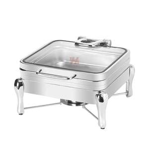 Liyunda peralatan katering komersial piring Chafing baja tahan karat bahan bakar mewah kompor makanan emas menyesuaikan warna ODM layanan - Product Image 4