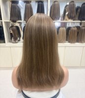 Perruque en cheveux humains vierges à 100 %, dentelle suisse HD, respirante et transparente, taille de bonnet petite, moyenne, grande