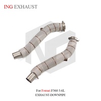 ING pour Ferrari F360 3.6L V8 – Tuyau d'échappement en acier inoxydable avec bouclier thermique – Pièces de performance automobile à haut débit
