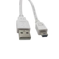 USB 2.0 A Stecker auf Mini 5-Pin Kabel AM zu M5P Beige Schwarz oder Rot Ummantelung