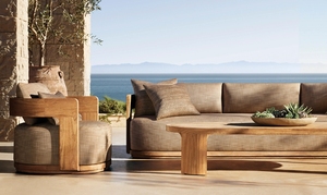 <span class=keywords><strong>BRONTE</strong></span> Mobilier d'extérieur moderne en bois, chaise longue de jardin imperméable, canapé de patio en teck pour hôtel, ensemble de canapés de jardin de luxe - Product Image 6