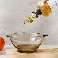 Vente en gros de bouteille d'huile en verre blanc cristal de 350ml 500ml et de distributeur de vinaigre ensemble de bouteille en verre à boire de sirop de café avec boîte