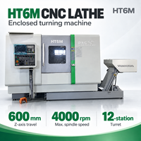 Tour CNC à commande numérique HT6M avec outillage actif, axe C, haute précision, lit incliné, centre de tournage CNC, diamètre de tournage 400 mm, commande FANUC