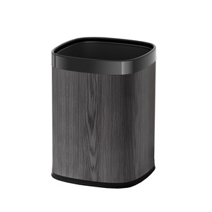 Wood Grain <b>Square</b> Trash Can 12L+ Double Layer Indoor Home Use Living Room Kitchen Bedroom Waste <b>Bin</b> - Product Image 2