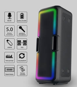 Binko Dual 6.5 pouces, haut-parleur portable pour karaoké, sans fil, FC BT, DJ, lecteur <span class=keywords><strong>CD</strong></span>, boombox avec double haut-parleur basse, lumière LED - Product Image 5