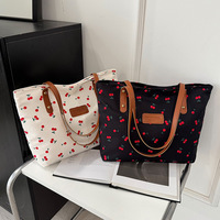Mode-schoudertas met portemonnee Grote capaciteit draagtas voor dames Trendy handtas met fruitpatroon