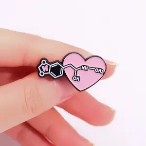 Promotional metal hat lapel chemical element molecular Structure biology DNA pin for clothing