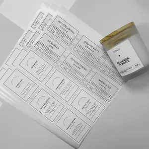 Special Textured Paper Candle Jars Labels Offset Printing Candle Jar Packaging Labels For Candles
