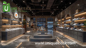 カスタマイズファッショナブルな靴ディスプレイ家具無料デザインショッピングモールシューズショーケースシューズショップディスプレイシェルフ - Product Image 4