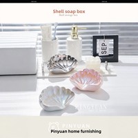 Support mural créatif en PP en forme de coquille pour savon, sans perçage, avec drainage et diffuseur de parfum, pour dortoir et usage domestique