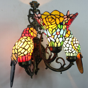 Lampe murale Tiffany LED en verre coloré, perroquet avec lanterne <span class=keywords><strong>Aquarius</strong></span>, style vintage antique, lampes de chevet décoratives - Product Image 6