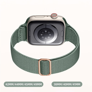Upro Slim Stretchy Nylon Solo Loop Bands for apple Watch Band 49mm Adjustable Sport <b>Braided</b> Nylon Watch Straps Wristbands - Product Image 4