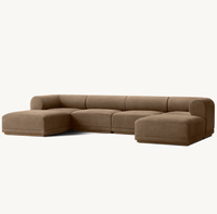 Ensemble de canapés de luxe pour salon, mobilier d'intérieur modulaire en cuir, 6 pièces, canapé en U, sectionnel, à vendre