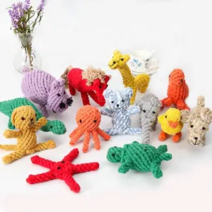 Animalerie pour animaux domestiques, ensemble animaux mignons en forme de Fruits, corde en coton douce, crochet pour chiot, petite corde pour chien