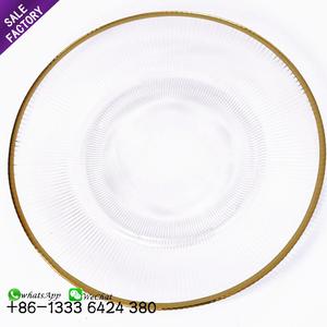 Borde embellecedor de oro rosa para boda, <span class=keywords><strong>cristal</strong></span> con cuentas, placa de <span class=keywords><strong>cristal</strong></span>, Cargadores para decoración, barato, venta al por mayor - Product Image 5