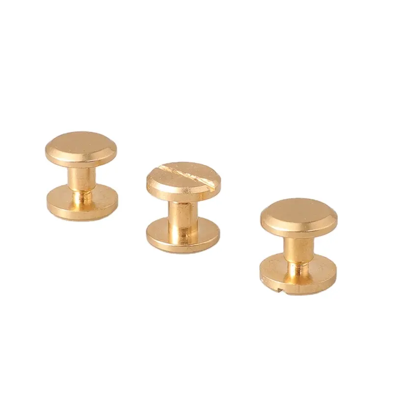 CHICAGO nút ràng buộc Brass vít các loại Kit Vòng Nắp đôi đầu phẳng bu lông đinh tán đinh tán DIY Da trang trí 10/12