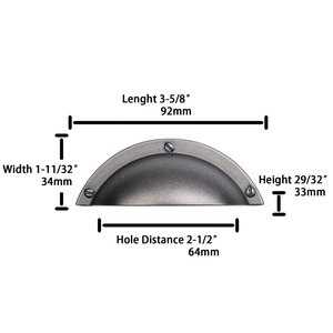 Poignées d'armoire poignées de tiroir modernes pour armoires de cuisine armoires poignées de tasse de meubles en fer suédois pour salon - Product Image 4