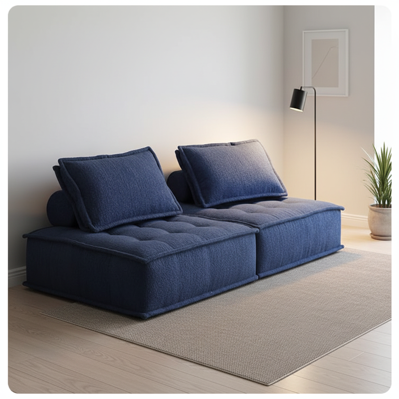 Modular Modern Two Seat Square Fabric