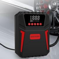 Gonfleur de pneus portable sans fil 12V en plastique avec manomètre numérique, gonflage rapide, lumière d'urgence et fonction SOS pour pneus de voiture