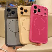 Coque de téléphone magnétique en silicone liquide à chargement sans fil pour iPhone 17 Pro Max, avec microfibre