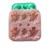 Moule à poupée en plâtre de silicone réutilisable 8 trous, grande et petite tortue, fait à la main, savon tortue en silicone, moules de décoration de gâteau au pouding