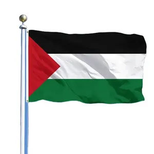 Grosir dalam stok pengiriman cepat 100% poliester 3 * 5FT cetakan digital tetap kuat bendera Palestina