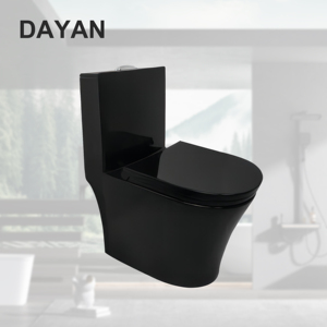 Juego de lavabo de baño de una pieza de lavado Negro occidental japonés, inodoro, precio de inodoro para Wholseeale - Product Image 1