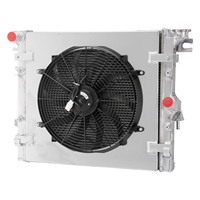 Radiateur en aluminium à flux croisé GTGMOTO avec cache-ventilateur argenté, neuf pour Jeep Wrangler JK 3.6L 3.8L 2007-2018