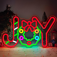 Enseigne néon LED en plastique Joyeux Noël, décorations de bonbons, lumière à intensité variable, pour fête, chambre d'enfant, cadeau pour enfants, salon, cadeau d'hiver pour la maison