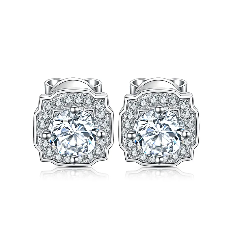 Anster 0.45ct*2 moissanite earring 925 sterling silver wholesale Jewelry cheap price wholesale