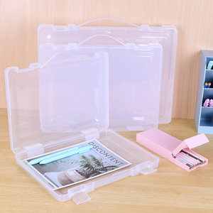 תיק מסמכים yuzmei עם ידית קובץ a5 a4 תיבת המארגן תיקייה עור פלסטיק אחסון תיק המארגן - Product Image 3