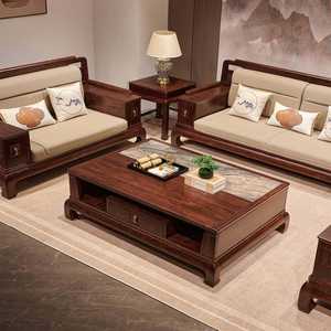 أريكة من الخشب الصلب بتصميم صيني جديد مع أرجل على شكل أقدام النمر، ضمان لمدة 10 سنوات، قابلة للإزالة والغسل، أثاث غرفة المعيشة من قوانغدونغ فوشان - Product Image 2