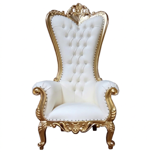 American Home Design <b>Gold</b> Baroque Hand Carved King Throne Living Room Chairs - Product Image 1