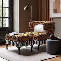 Fauteuil rétro français en bois massif pour les petits espaces, chambre à coucher, salon, chaise longue simple, chaise de loisirs de style vintage