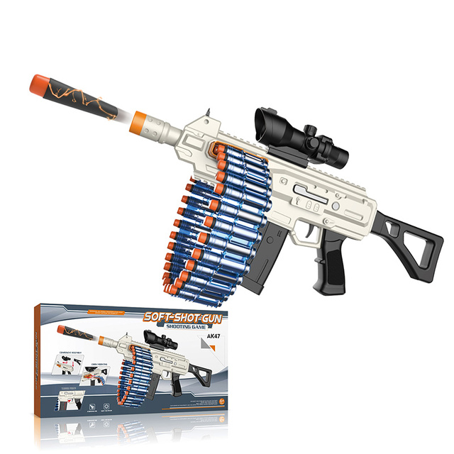 Soft EVA Bullet Automatic Shooting Gun Game Toys Bracket AK47 Electric Soft Bullet Gun for Boys