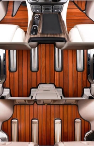 Set Tappetini di Lusso Personalizzati 2025 per Interni, Pavimento Auto in Legno Impermeabile per Auto <span class=keywords><strong>VIP</strong></span> e Veicoli Aziendali - Product Image 4