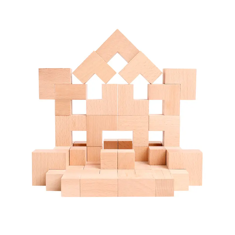 बच्चों के लिए नया डिज़ाइन 120 पीस विशेष आकार का लकड़ी का इनोवेटिव DIY बिल्डिंग ब्लॉक खिलौने सेट