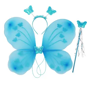 Ailes de papillon à Led pour enfants, bandeau trois pièces, baguette de fée, boucle de tête, Durable, belles ailes de papillon