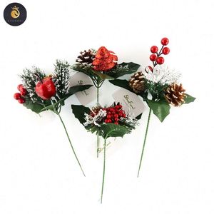 Noel için yapay kırmızı çilek alır ağaç dekor Favor kutusu süsler kış tatil <span class=keywords><strong>77704</strong></span> çiçek alır toptan - Product Image 1