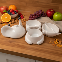 Service de table en mélamine HCMA pour mariage, motifs 3D de dessins animés, assiettes de présentation, plats, bols, incassable, qualité alimentaire